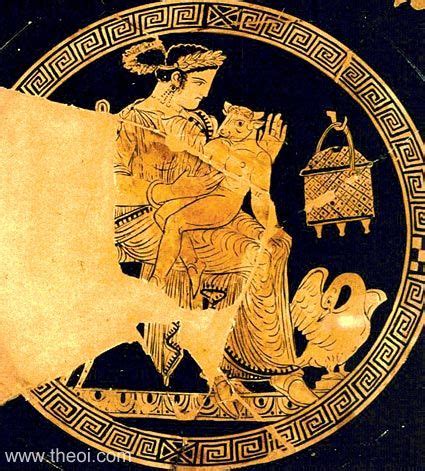 Pasiphae Nursing Minotaur - Ancient Greek Vase Painting