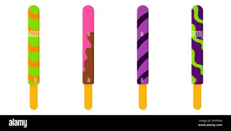 chocolate sticks sweetness halloween color art set Stock Vector Image & Art - Alamy