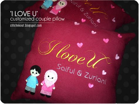 Order: 'I love U' customized couple pillow