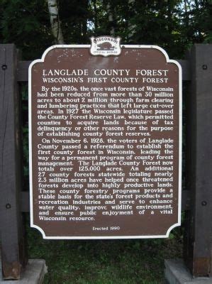 Langlade County Forest Historical Marker