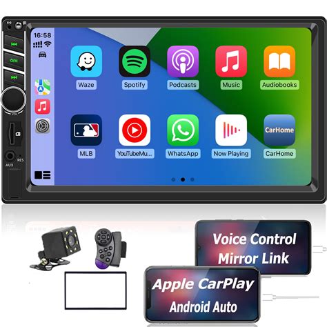 Carplay and Android Auto Double Din Car Stereo 7 Inch Touch Screen ...