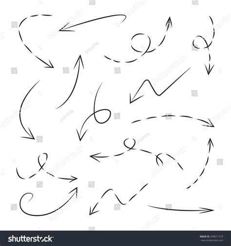 Dashed Arrows Stock Vector Illustration 499071319 : Shutterstock