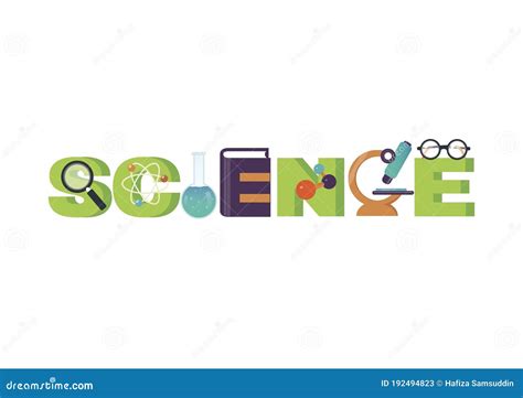 Science Lettering Design. Vector Illustration Decorative Design Stock Vector - Illustration of ...