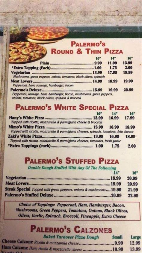 Online Menu of Palermo's, Albemarle, NC