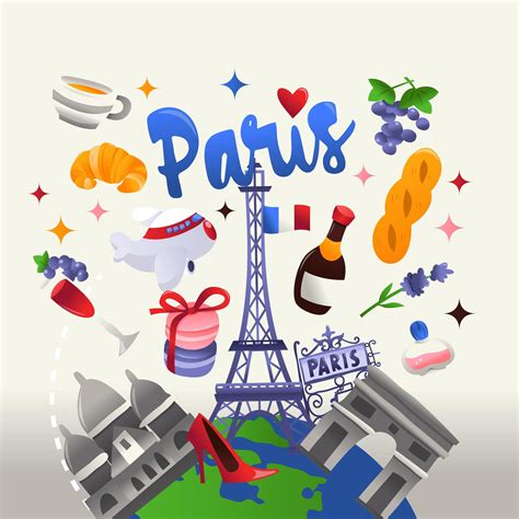 Super Cute Paris Culture Travel Globe 1924666 Vector Art at Vecteezy