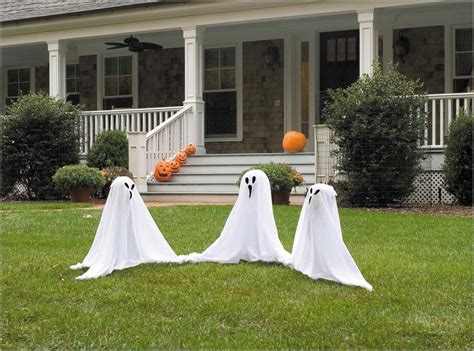 19" Tall Light Up Lawn Ghosts Outdoor Halloween Decoration - PartyBell.com