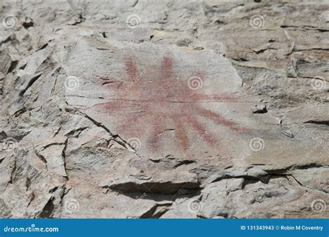 Native American Ancient Rock Art Sun Stock Image - Image of native, ancient: 131343943