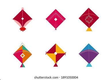 Set Colorful Cartoon Funny Beautiful Kites Stock Vector (Royalty Free) 1891050004 | Shutterstock