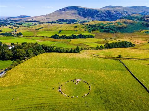 Aerial View of Castlerigg Stone Circle in Lake District, a Region and National Park in Cumbria ...