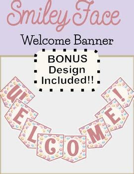 Smiley Face Welcome Banner by Jennifer Nowlin | TPT