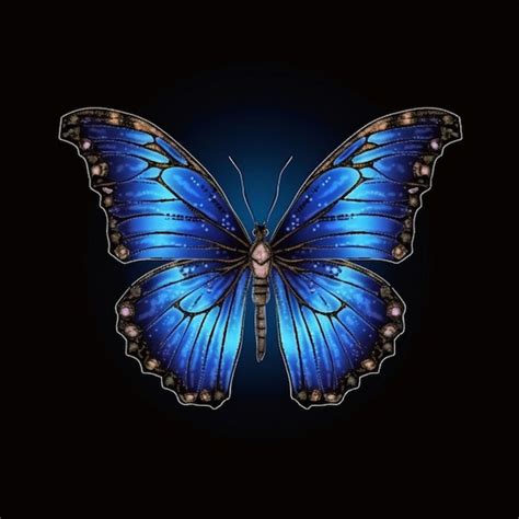 Premium Photo | Majestic butterfly with fully visible symmetrical wings dark background