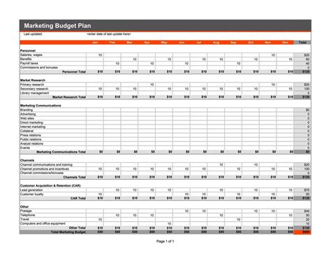 Sales And Marketing Budget Template - SampleTemplatess - SampleTemplatess