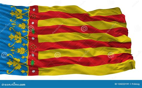 Valencian Community City Flag, Spain, Isolated on White Background Stock Illustration ...