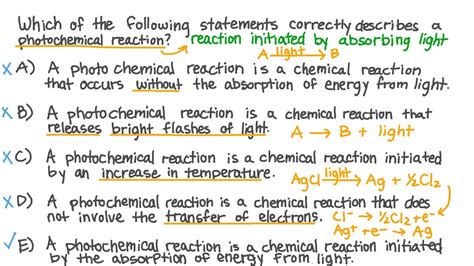 Question Video: Definition of Photochemical Reactions | Nagwa