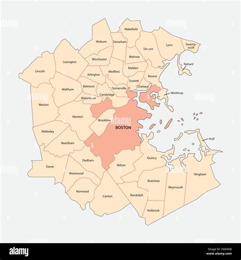 metro-boston area map Stock Vector Image & Art - Alamy