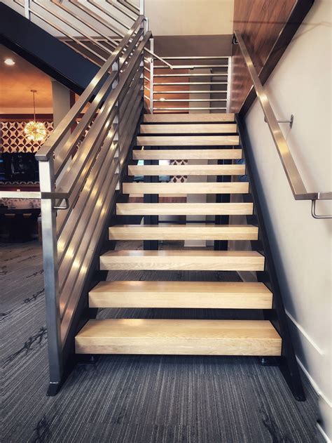 commercial white oak stair treads – Mekkelek Custom Woodwork & Cabinetry