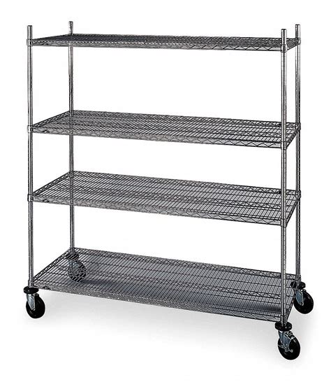 METRO Mobile Wire Shelving Unit, 48 inW x 24 inD x 69 inH, 4 Shelves ...