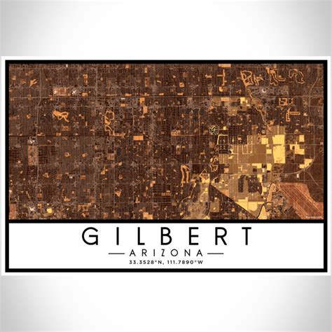 Gilbert - Arizona Map Print in Ember — JACE Maps