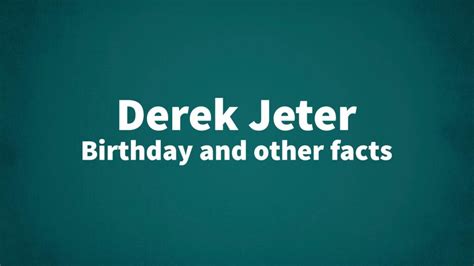 Derek-Jeter - List Of National Days