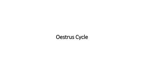 SOLUTION: oestrous cycle - Studypool