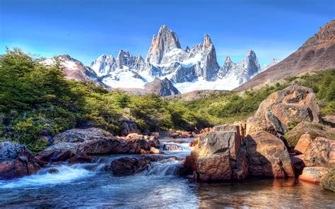 Images Chile Patagonia Nature Mountains Snow Scenery Stones Rivers
