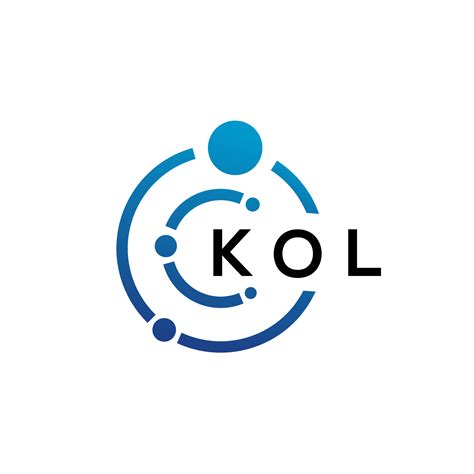 diseño de logotipo de tecnología de letras kol sobre fondo blanco. kol letras iniciales ...