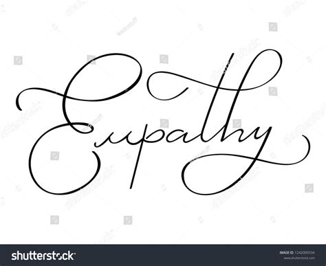 Empathy Calligraphy Card Template On White Stock Vector (Royalty Free ...