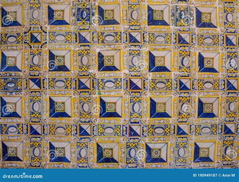 Ornamental Old Typical Tiles from Portugal Called Stock Image - Image of craft, geometrical ...