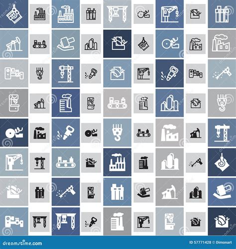 Industrial icons set stock vector. Illustration of lathe - 57771428