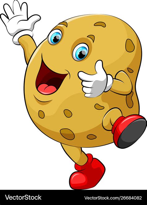 Happy potato cartoon character Royalty Free Vector Image