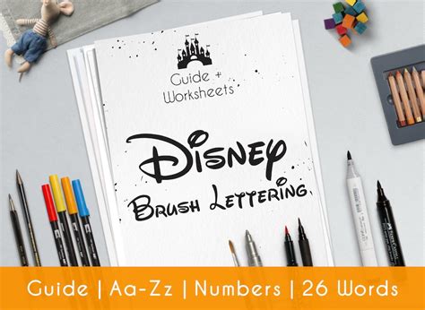 Disney calligraphy Hand lettering. Printable worksheet a | Etsy