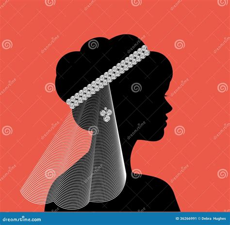 Silhouette of Bride and Veil Stock Vector - Illustration of doodle ...