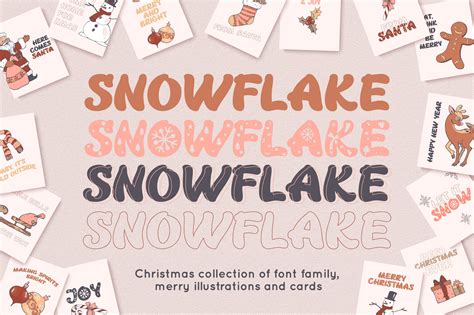 Snowflake Christmas font family | Script Fonts ~ Creative Market