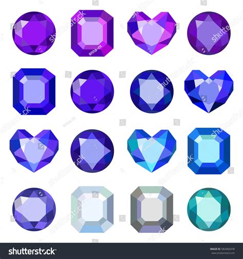 Gems Isolated On White Background Vector Stock Vector (Royalty Free ...