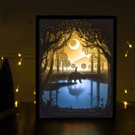 Papercut Light Boxes - My Friend | Shadow box art, Paper cutting, Paper light