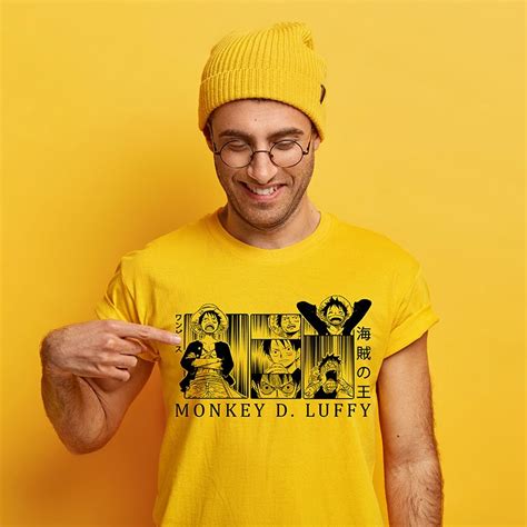 Anime T-shirt – One Piece - Luffy [Yellow/Double-Sided] - The Engrave Slave