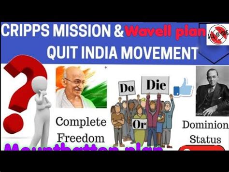 Quit India movement | Wavell Plan | Cabinet mission plan | Mountbatten plan | Freedom struggle ...