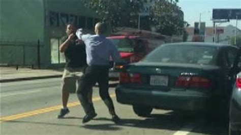 Video Shows Violent Road-Rage Incident Involving 2 Men in Hollywood | KTLA