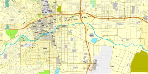 Reno, Nevada, US, exact vector street City Plan map V3.09, full ...