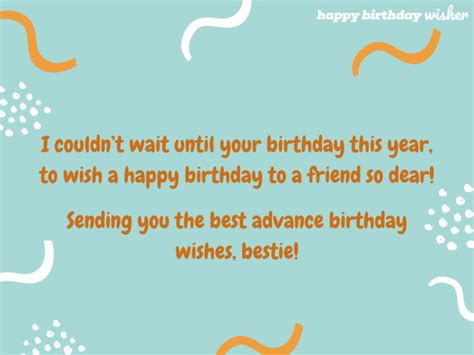 40+ Advance Birthday Wishes for Best Friend - Happy Birthday Wisher