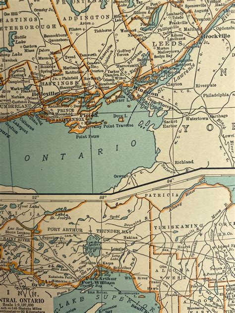 Antique Map of Ontario 1929 Cool Old Map to Frame Gift for | Etsy