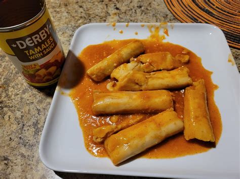 Canned tamales with sauce : r/shittyfoodporn