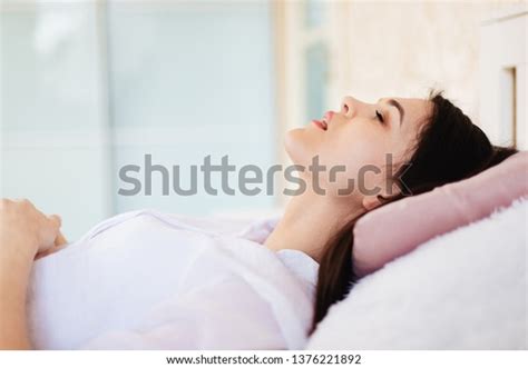 Young Woman Snoring Sleep Her Bed Stock Photo (Edit Now) 1376221892