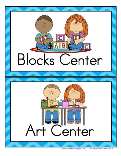 32 Center Signs for Preschool, PreK and Kindergarten Classrooms