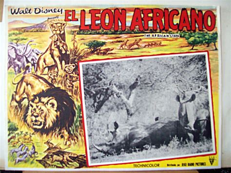 "EL LEON AFRICANO" MOVIE POSTER - "THE AFRICAN LION" MOVIE POSTER