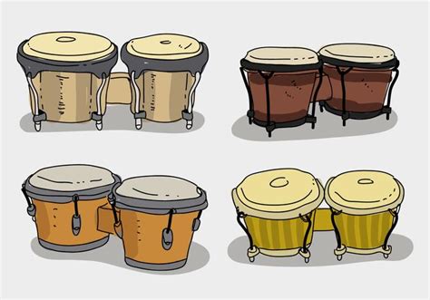 Ethnic Bongo Collection Hand Drawn Vector Illustration 160284 Vector Art at Vecteezy