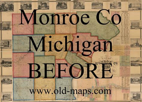 Monroe County Michigan 1859 Old Wall Map Reprint With | Etsy