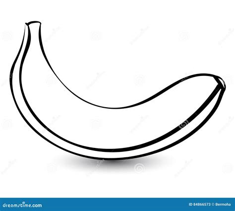 Outline Sketch Monochrome Banana. Cartoon Vector | CartoonDealer.com ...