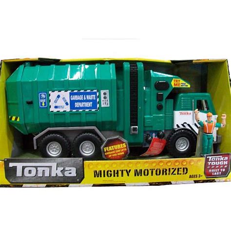 Tonka Mighty Motorized Vehicle - Side-Loader Garbage & Waste Department Truck (Green) - Funrise ...