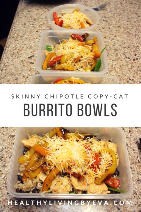 Skinny Chipotle Burrito Bowls Meal Prep - 350 calories, 35g protein, less than 10 smart points ...